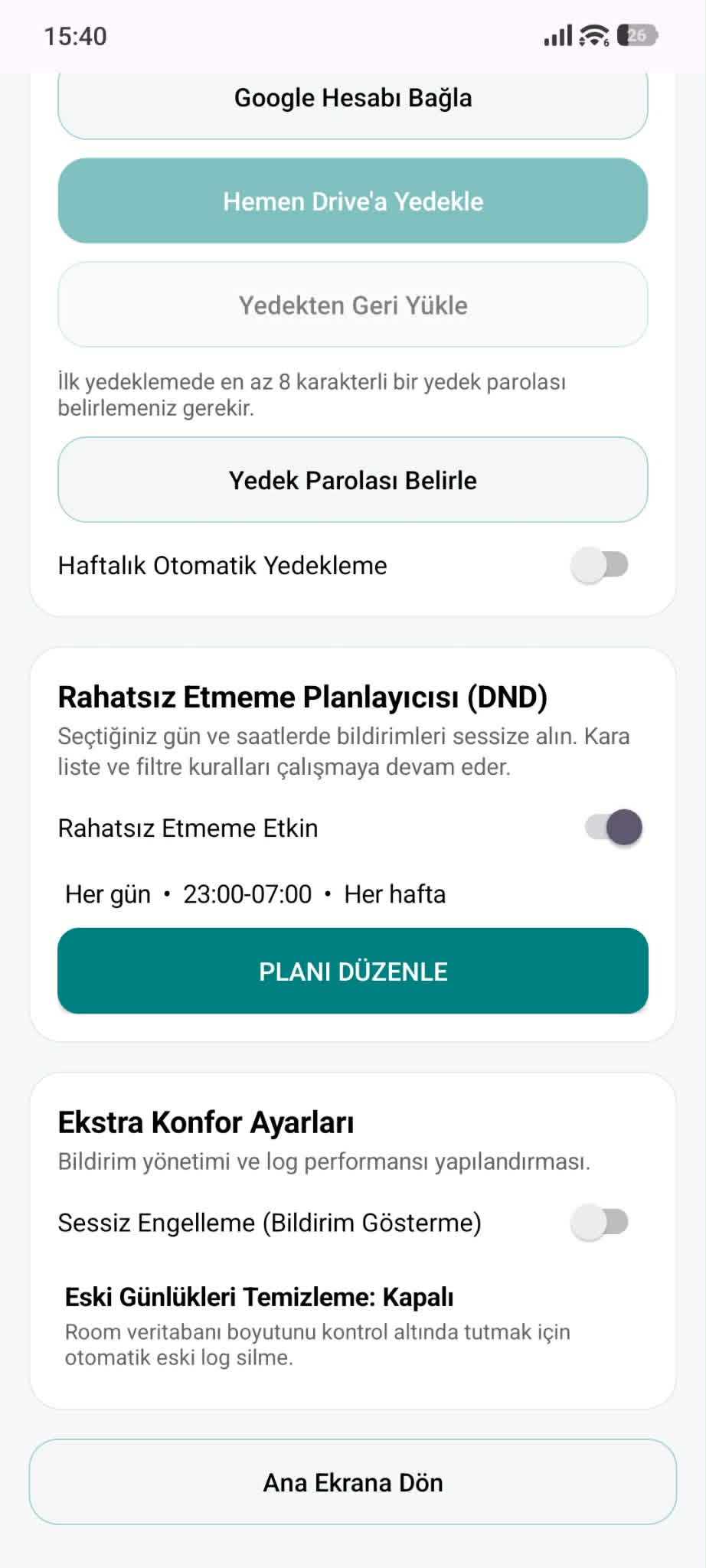 SC Blocker Pro kontrol paneli üst bölümü